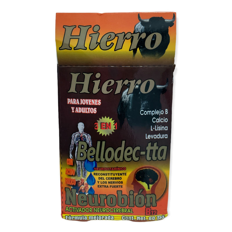 Hierro Bellodec-tta Neurobion B12 con 60 Tabletas